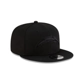 Los Angeles Chargers Black On Black 9FIFTY Snapback Hat