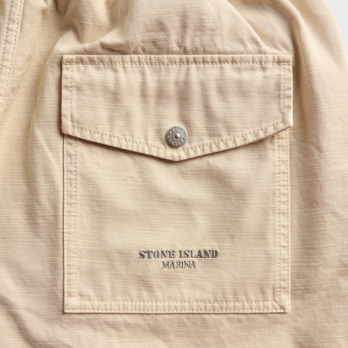 Stone Island Cotton Stretch Pull-On Shorts - Ivory