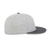 New Era Cap Heather Gray Melton Wool Retro Crown 59FIFTY Fitted Hat