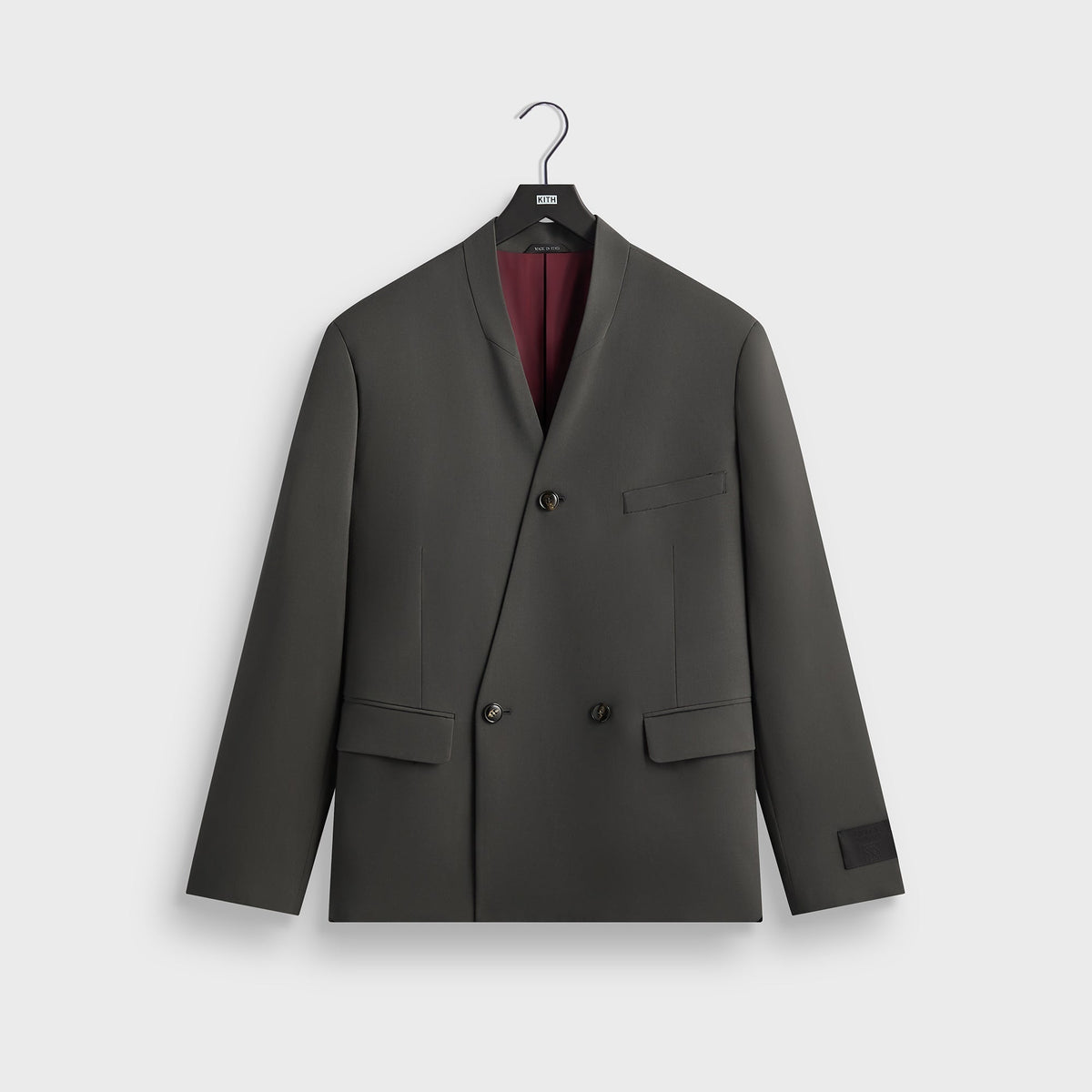 Giorgio Armani &Kin Milano Crepe Collarless Jacket - Dark Ash