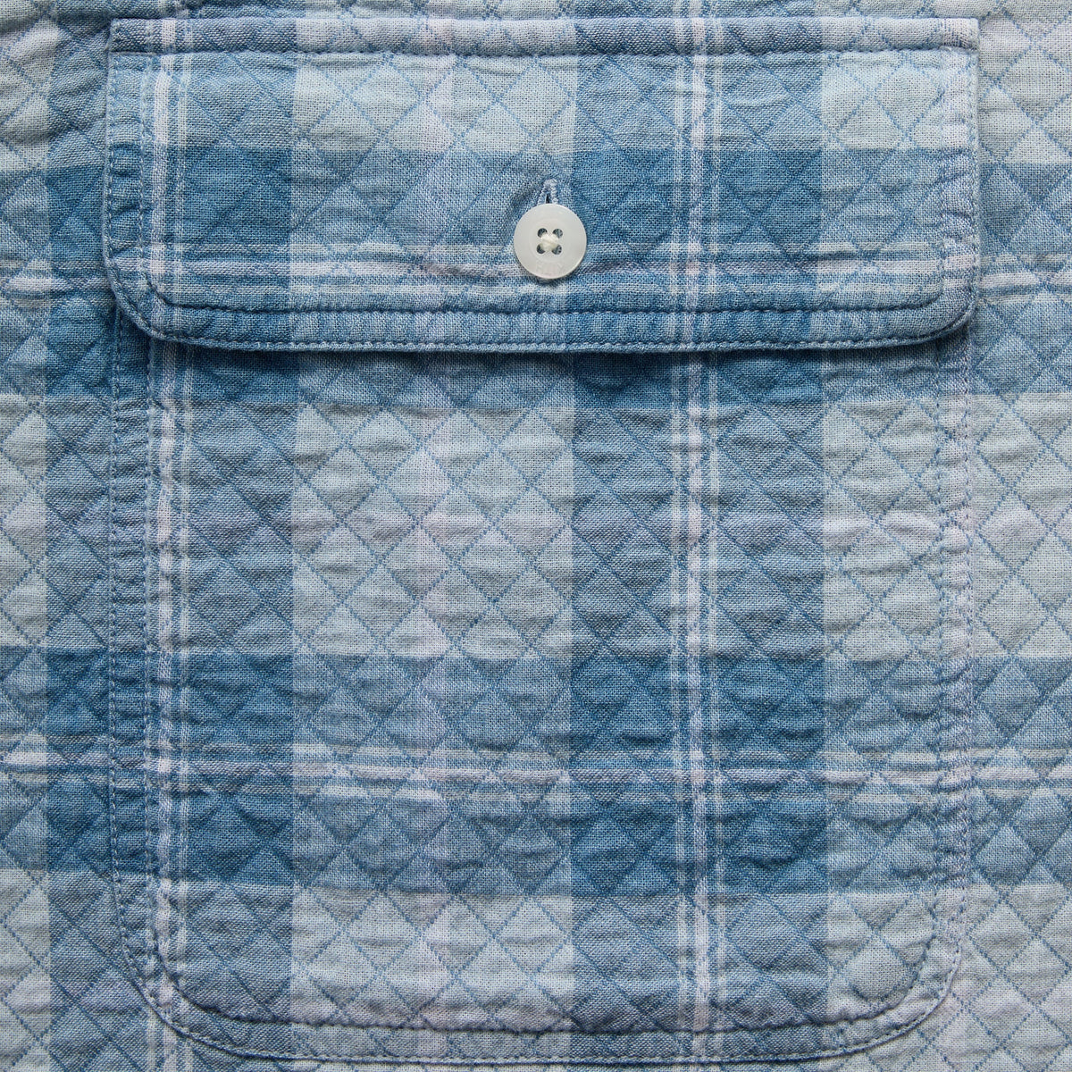 Kith Washed Indigo Plaid Henson Shirt - Light Indigo