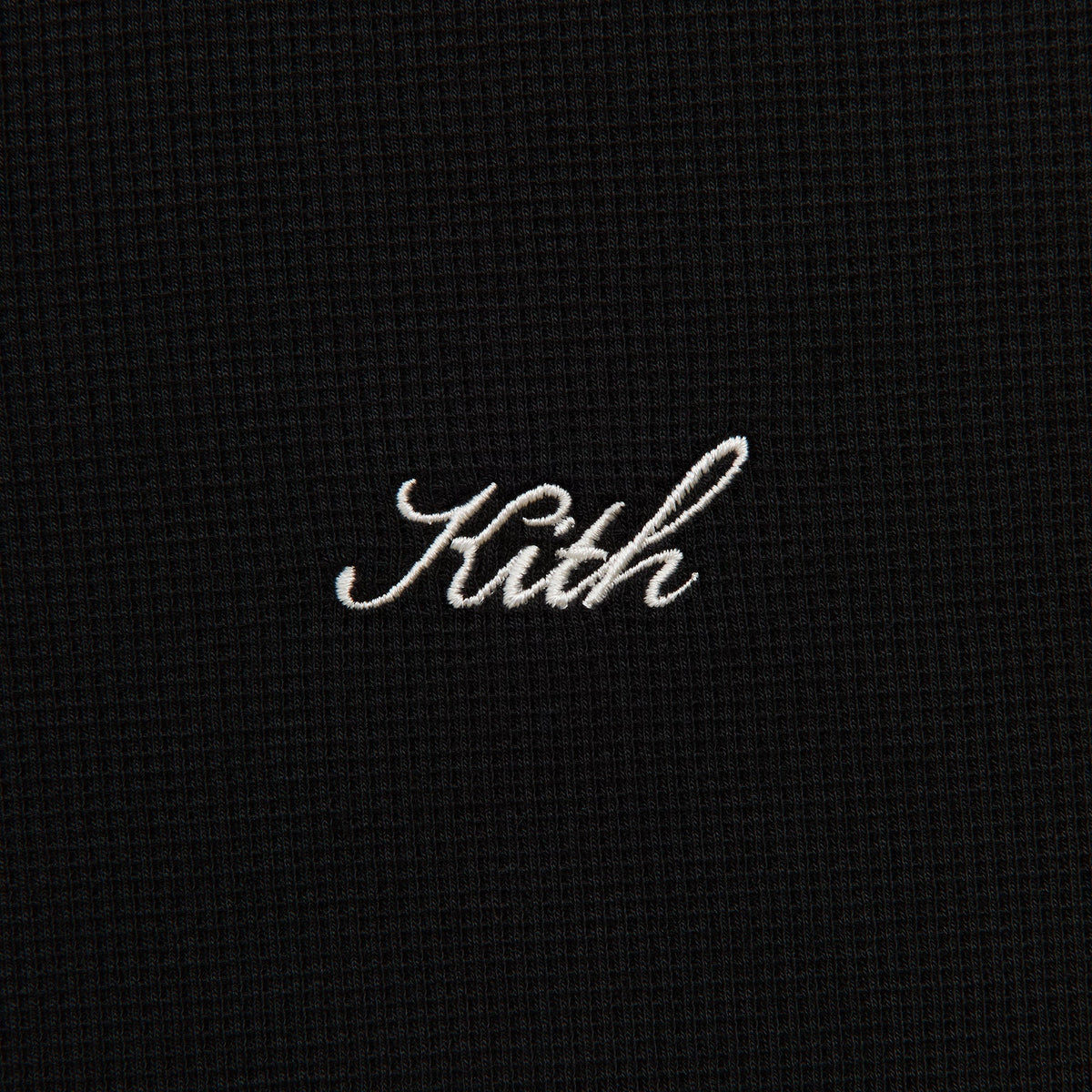 Kith Micro Waffle Tristan Henley - Black