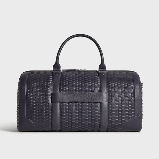 Kith Monogram Tumbled Leather Traveler K55 Duffle Bag - Ink