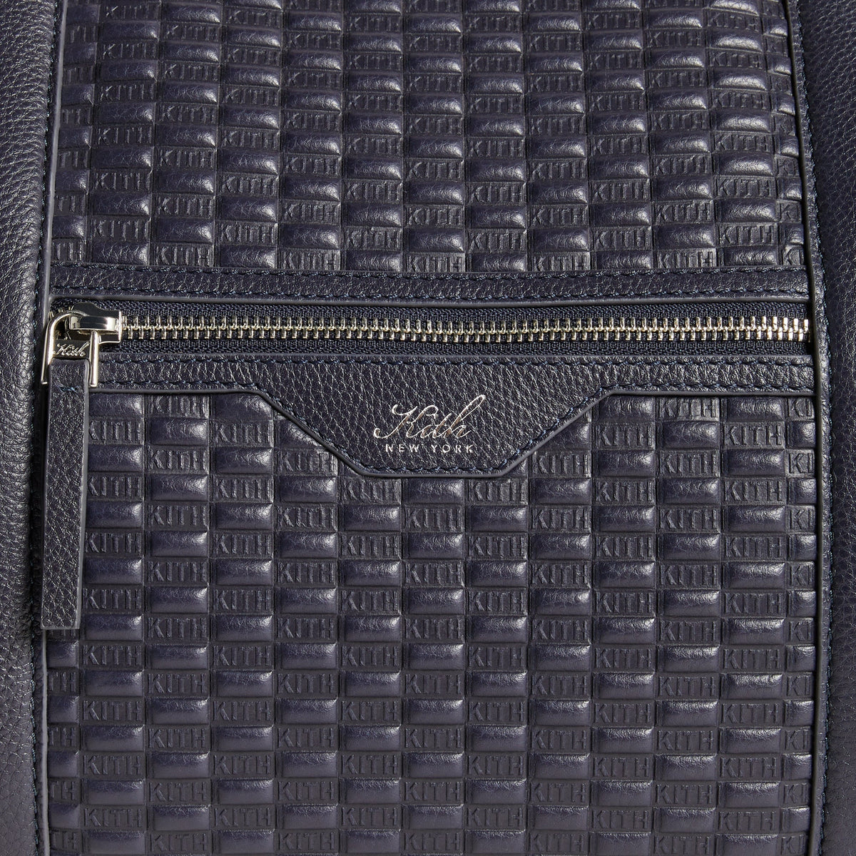 Kith Monogram Tumbled Leather Traveler K55 Duffle Bag - Ink