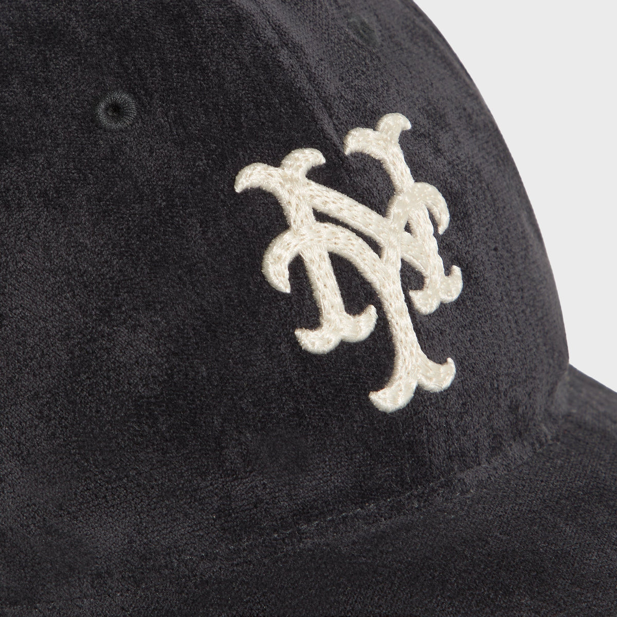 Kith & '47 for the New York Mets Lightweight Sueded Velour Long Bill Cap - Black