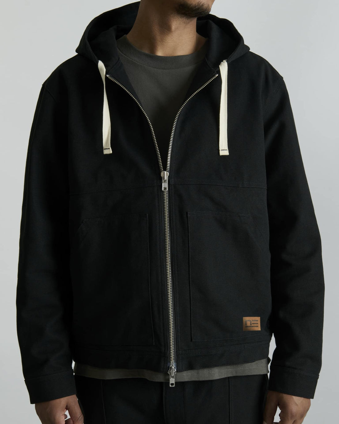 Forge Black Hooded Work Jacket