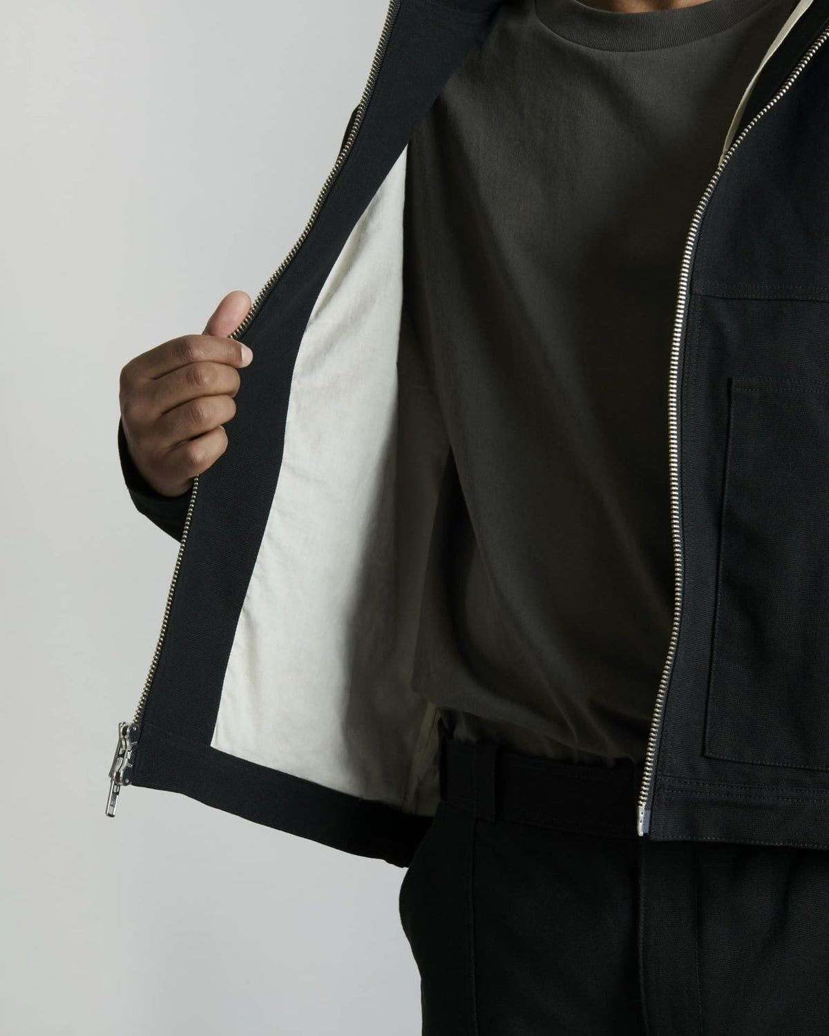 Forge Black Hooded Work Jacket