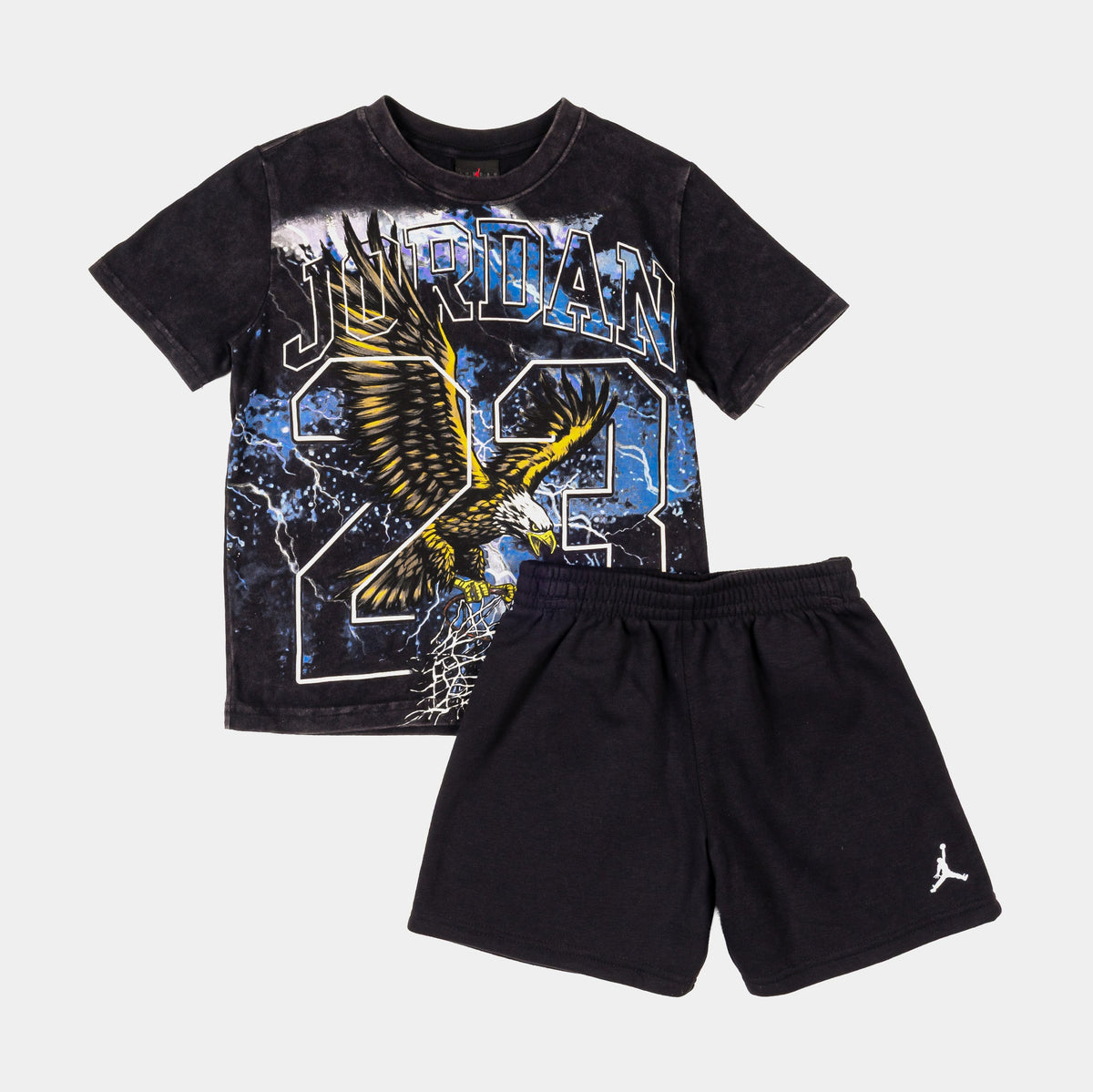 Soaring High Tee and Short Set Infant Toddler Set (Black/Blue)