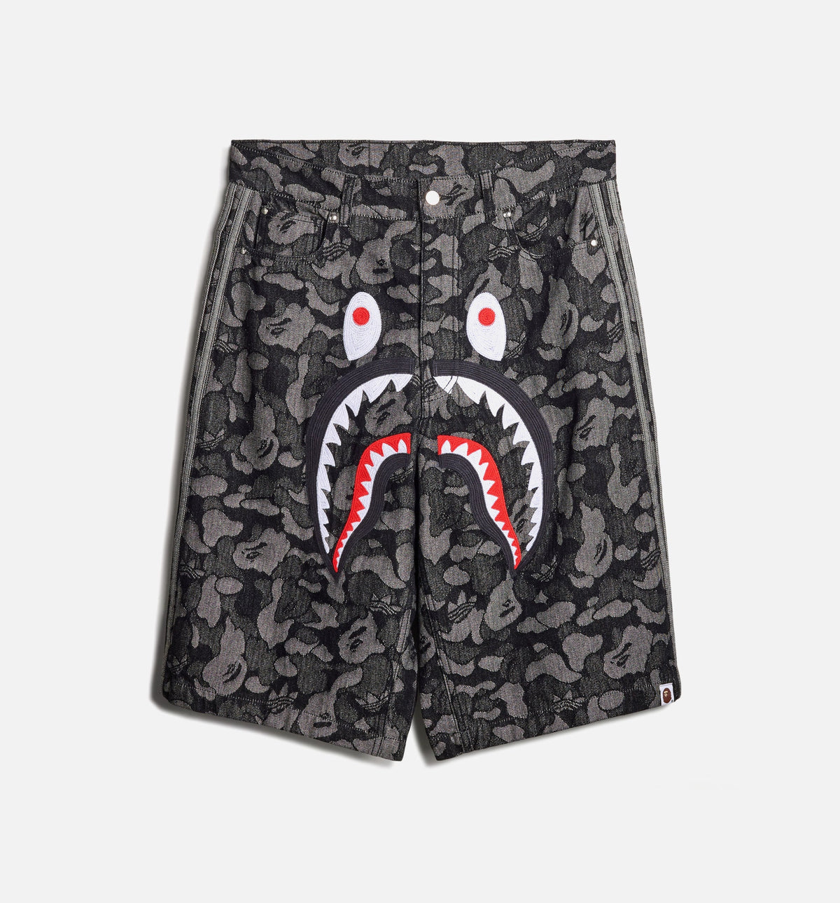 Bape Shark Denim Mens Short - Black