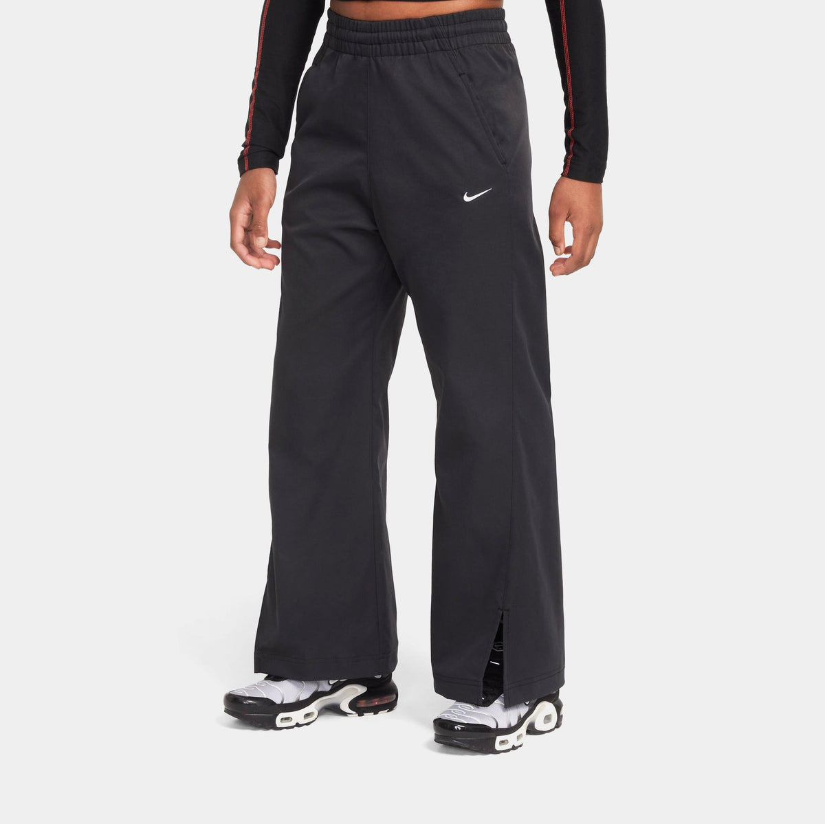 NSW Woven Wide Leg Grade School Pants (Black/White)