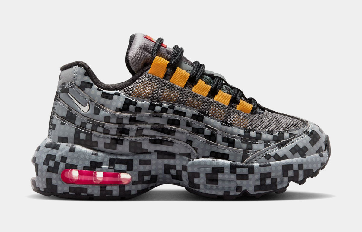 LEGO x Air Max 95 Brick Pixel Preschool Lifestyle Shoes (Smoke Grey/Metallic Silver/Black/University Gold/Volt/Hyper Pink) Free Shipping
