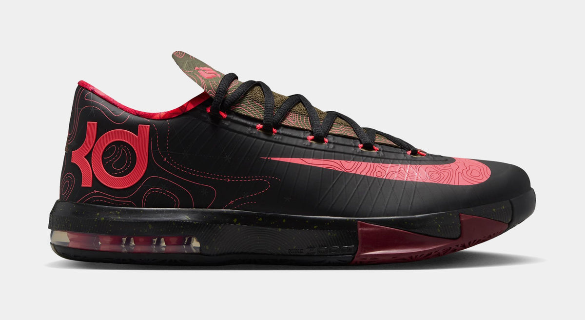 KD 6 Meteorology Black and Medium Olive Mens Basketball Shoes (Black/Atomic Red/Medium Olive/Noble Red)