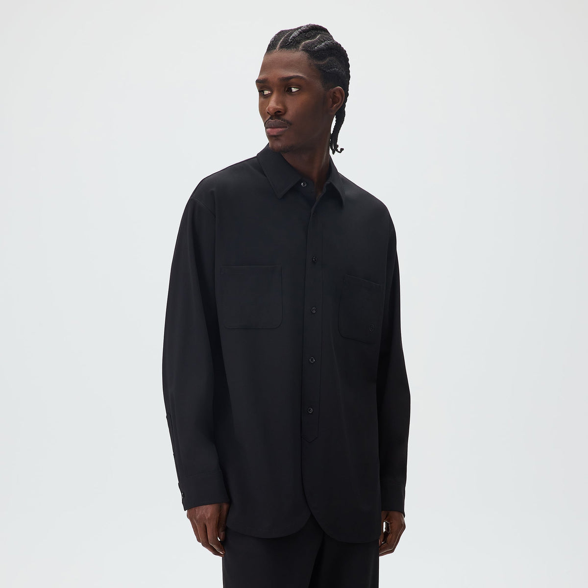 Giorgio Armani &Kin Milano Crepe Entrepreneur Shirt - Black
