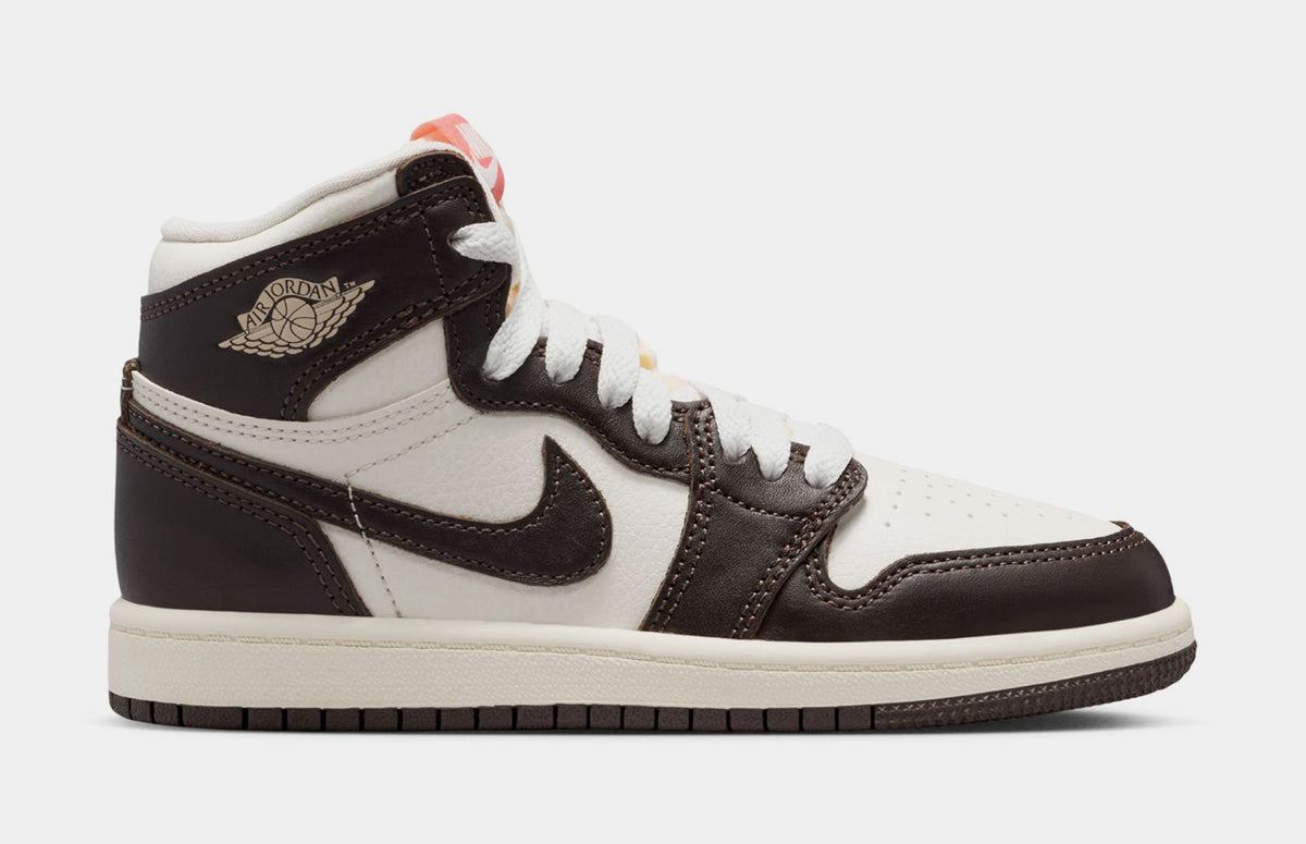 Air Jordan 1 Retro High OG Baroque Brown and Sail Preschool Lifestyle Shoes (Baroque Brown/Light Madder Root/Sail)