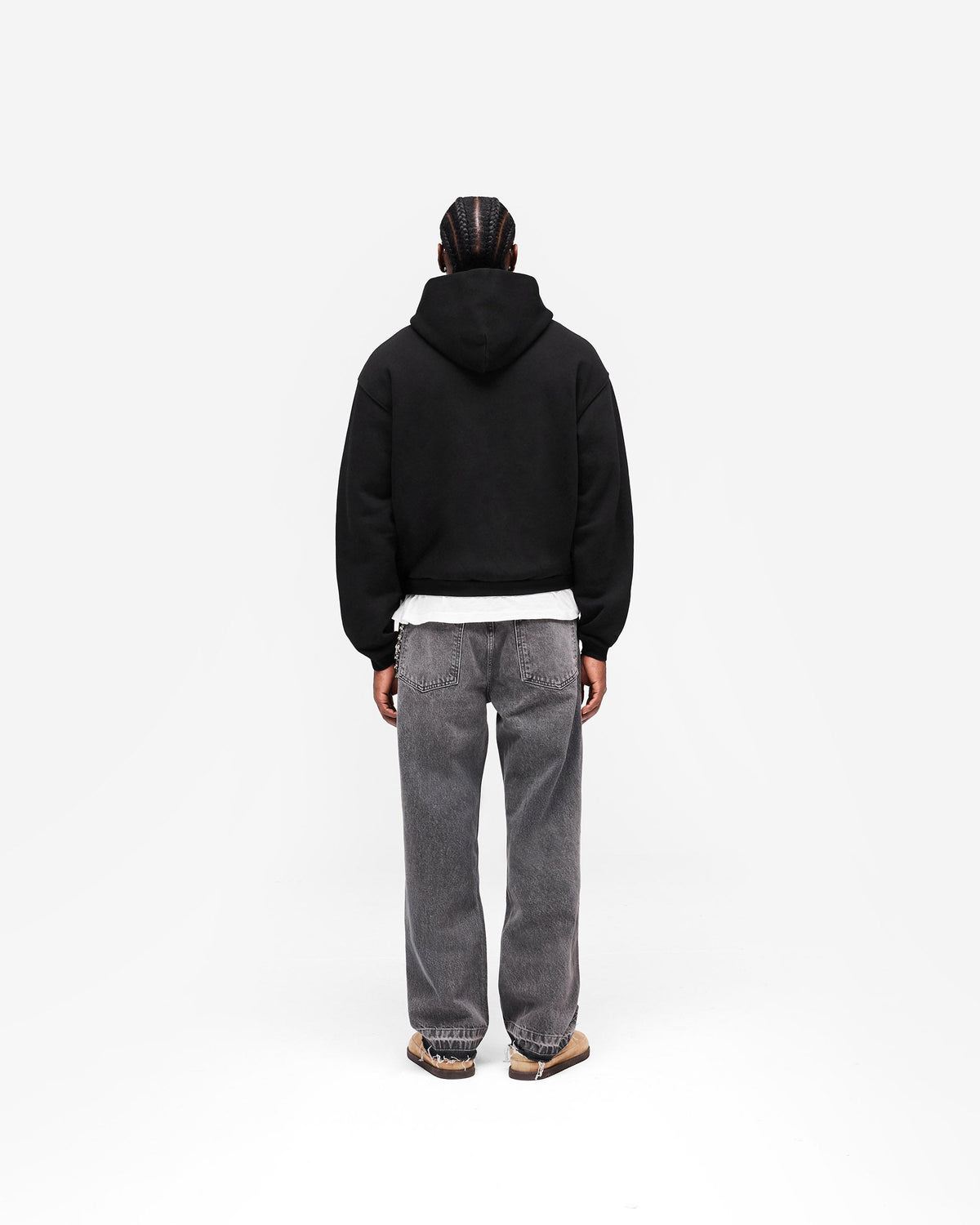 GH Shrunken Zip Hoodie - Jet Black