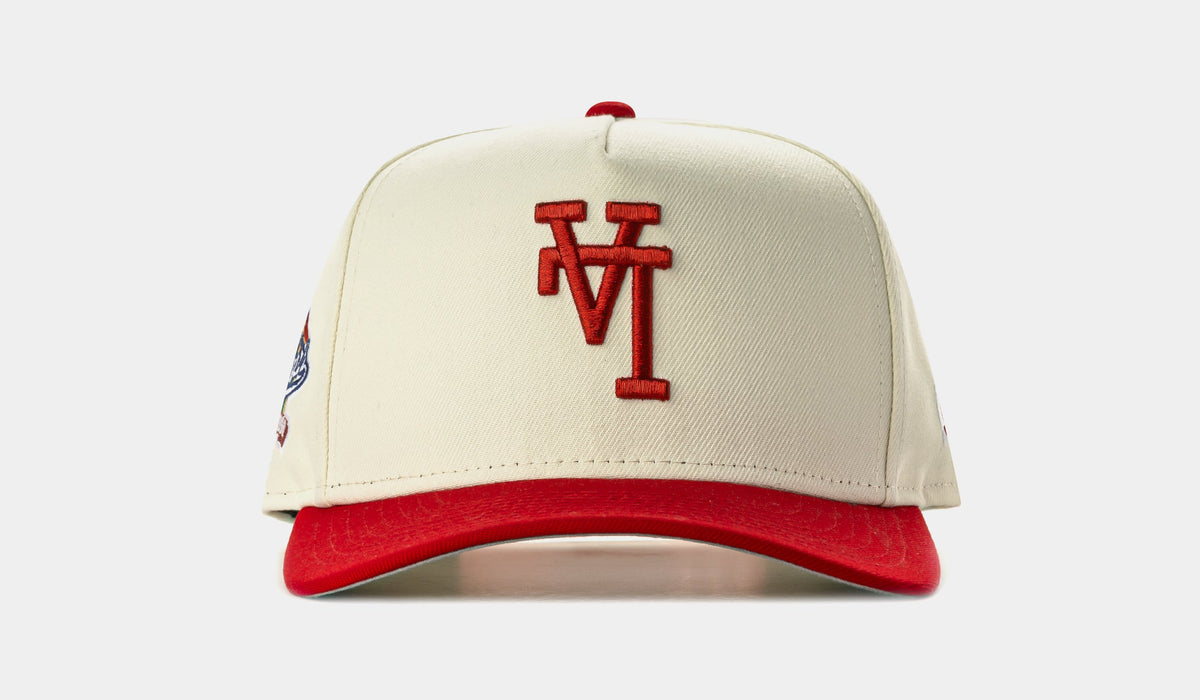 Shoe Palace Exclusive Los Angeles Dodgers Upside Down 950AF Snapback Mens Hat (Red/Beige)