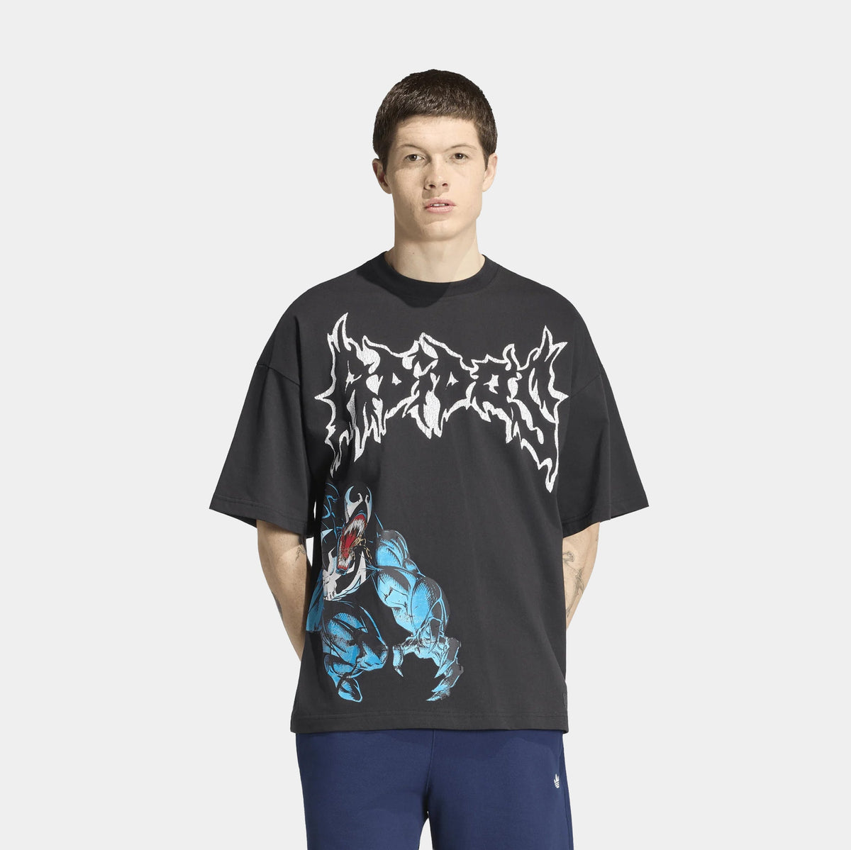 Marvel Venom Graphic Mens Short Sleeve Shirt (Black/Blue)