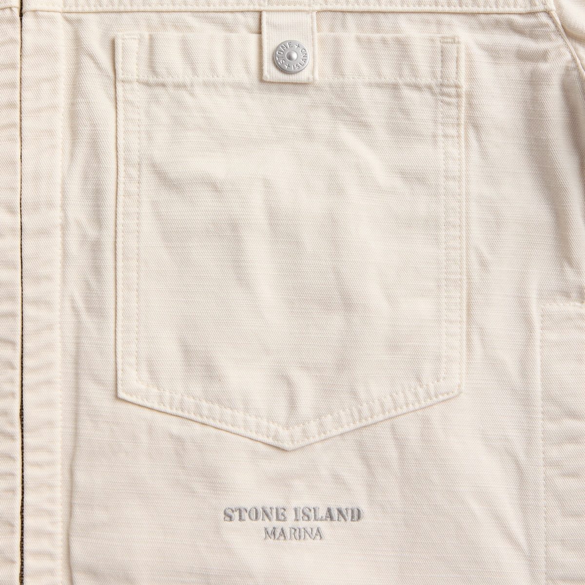 Stone Island Marina Slub Cotton Batavia Coach Jacket - Ivory