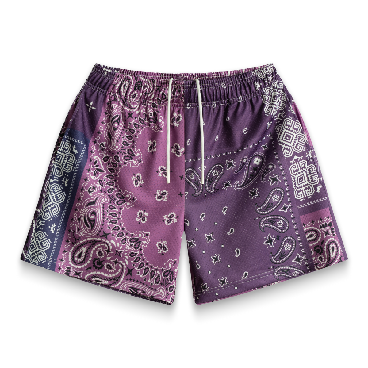 Purple Patchwork Paisley Shorts