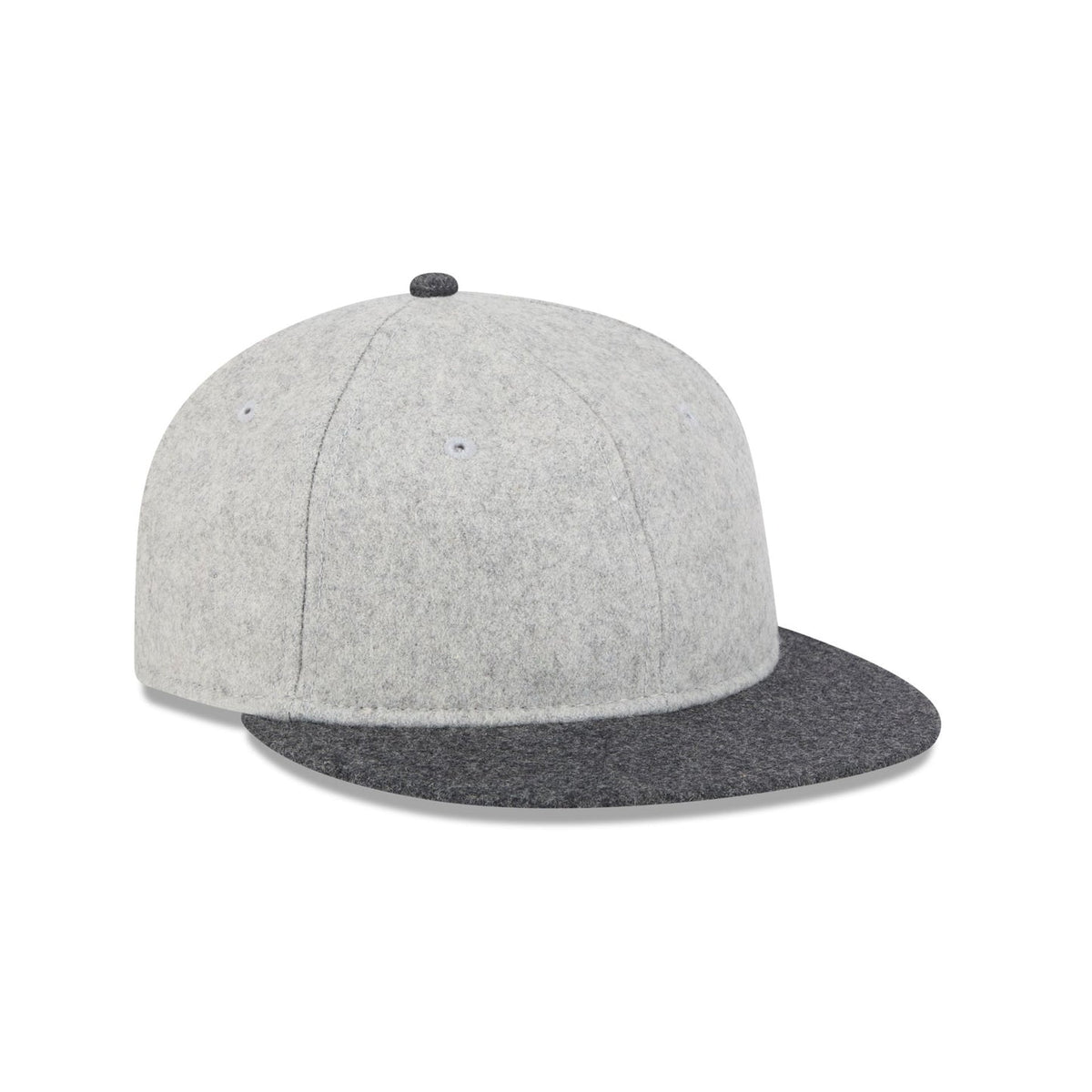 New Era Cap Heather Gray Melton Wool Retro Crown 59FIFTY Fitted Hat