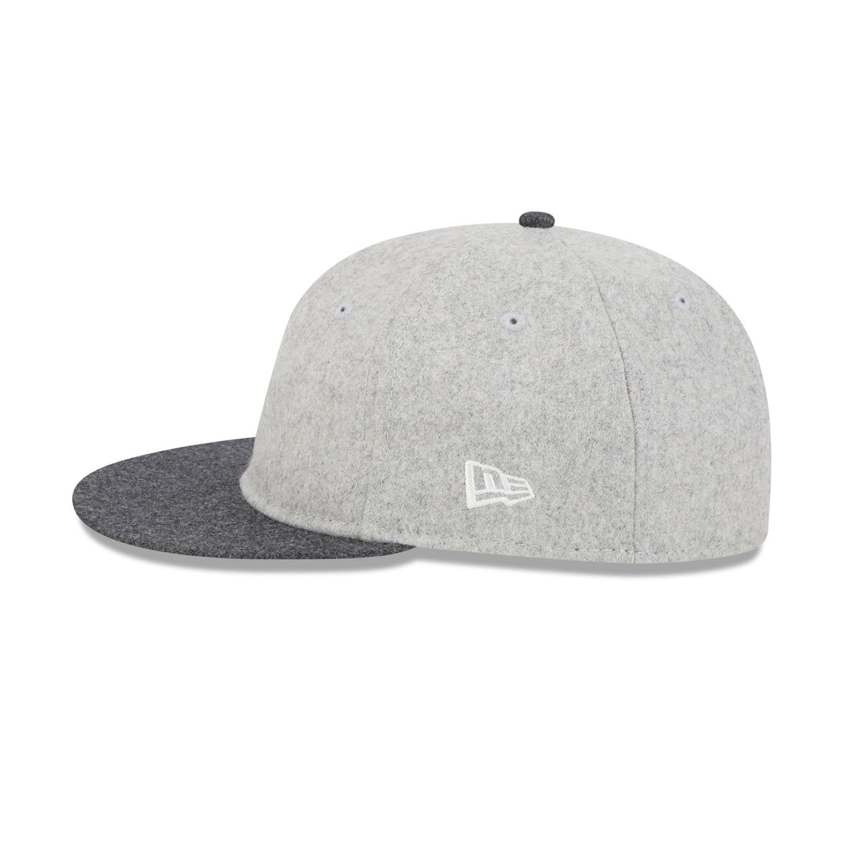 New Era Cap Heather Gray Melton Wool Retro Crown 59FIFTY Fitted Hat