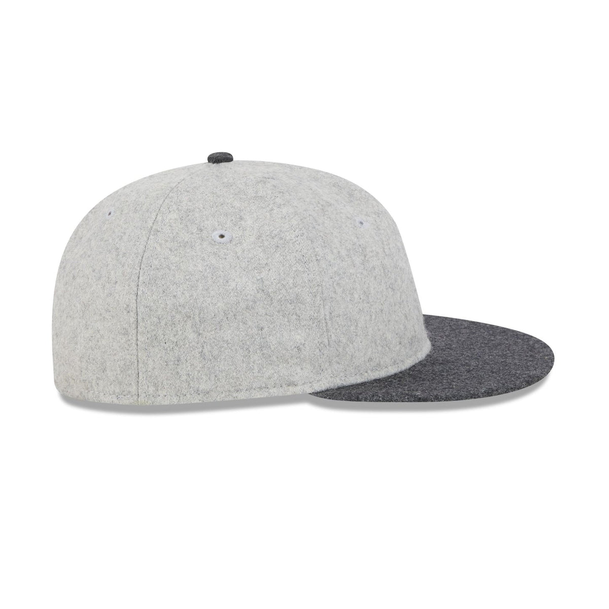 New Era Cap Heather Gray Melton Wool Retro Crown 59FIFTY Fitted Hat