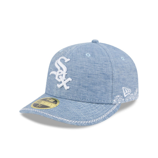 Chicago Cubs Hand Stitched Chambray Low Profile 59FIFTY Fitted Hat