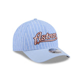 Houston Astros Pinstripe Linen 9FORTY M-Crown A-Frame Snapback Hat
