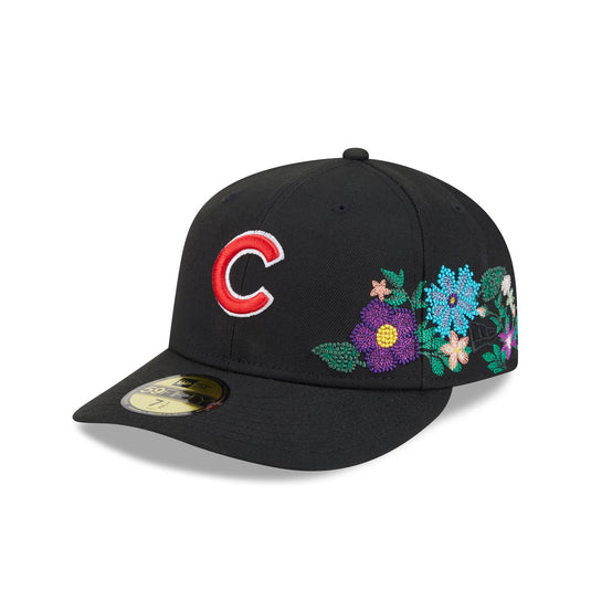 Chicago Cubs Hand Stitched Floral 59FIFTY Fitted Hat