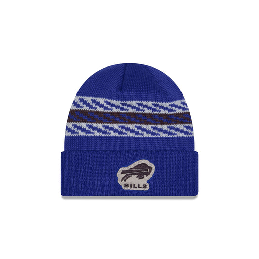 Buffalo Bills Team Stripes Pom Knit Hat