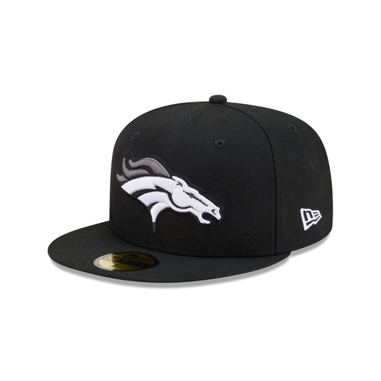 Denver Broncos Black & White 59FIFTY Fitted Hat