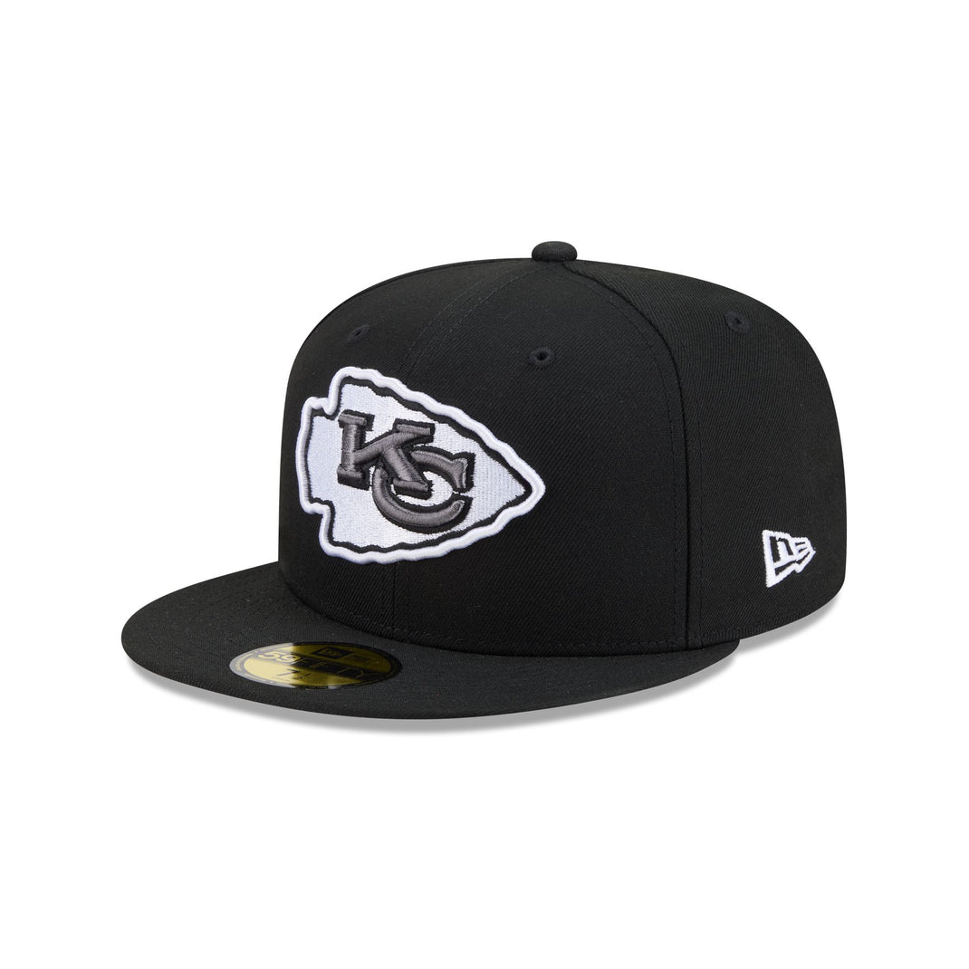 Kansas City Chiefs Black & White 59FIFTY Fitted Hat