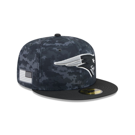New England Patriots Black On Black 59FIFTY Fitted Hat