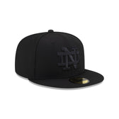 Notre Dame Fighting Irish Black on Black 59FIFTY Fitted Hat