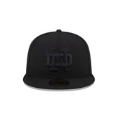 Notre Dame Fighting Irish Black on Black 59FIFTY Fitted Hat