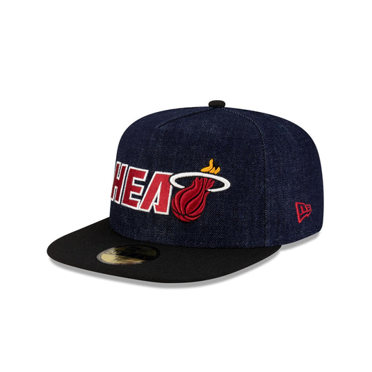 Miami Heat Black & White 59FIFTY Fitted Hat