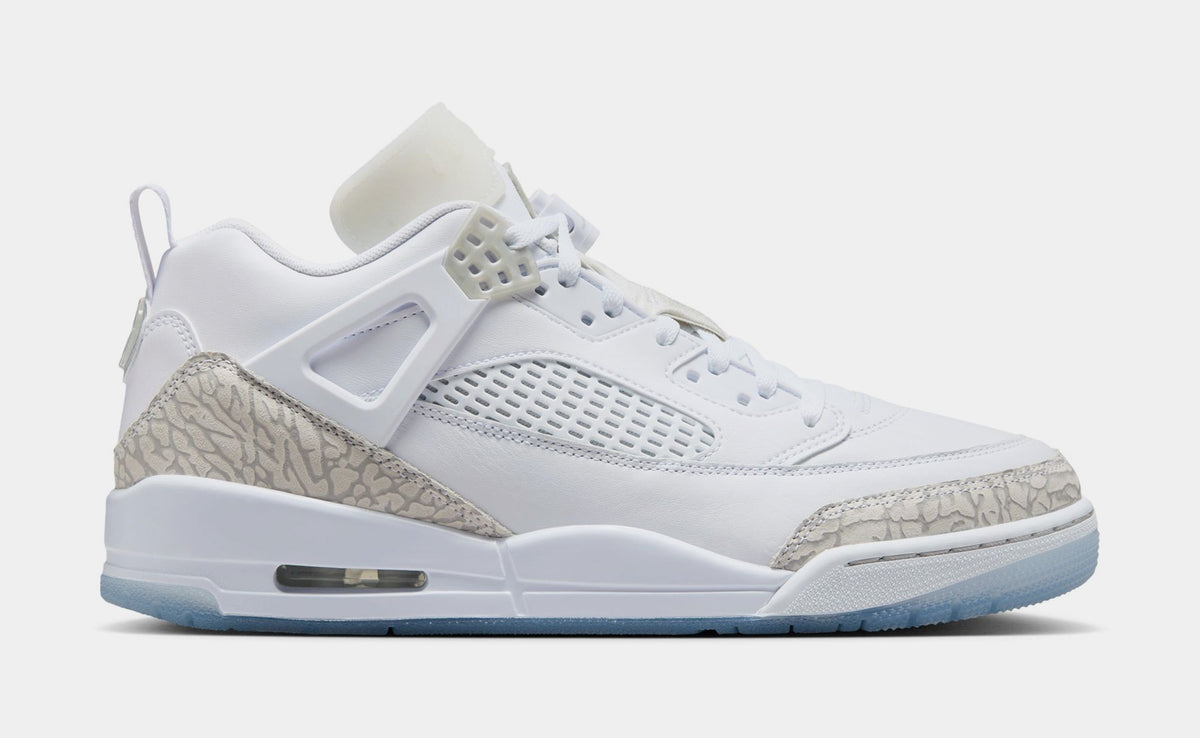 Spizike Low Mens Basketball Shoes (White/Metallic Silver/Barely Blue/Neutral Grey)