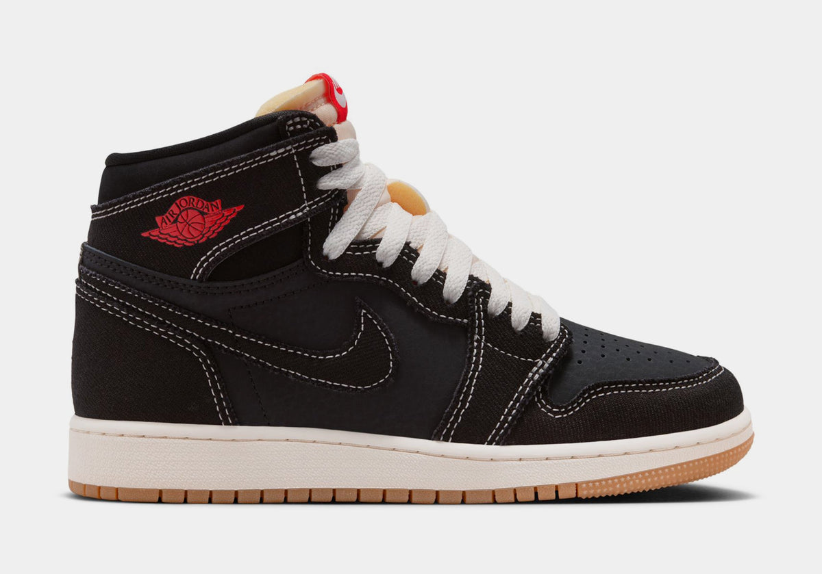 Air Jordan 1 Retro High OG Flight Club Grade School Lifestyle Shoes (Black/Sail/Gum Medium Brown/University Red) Free Shipping