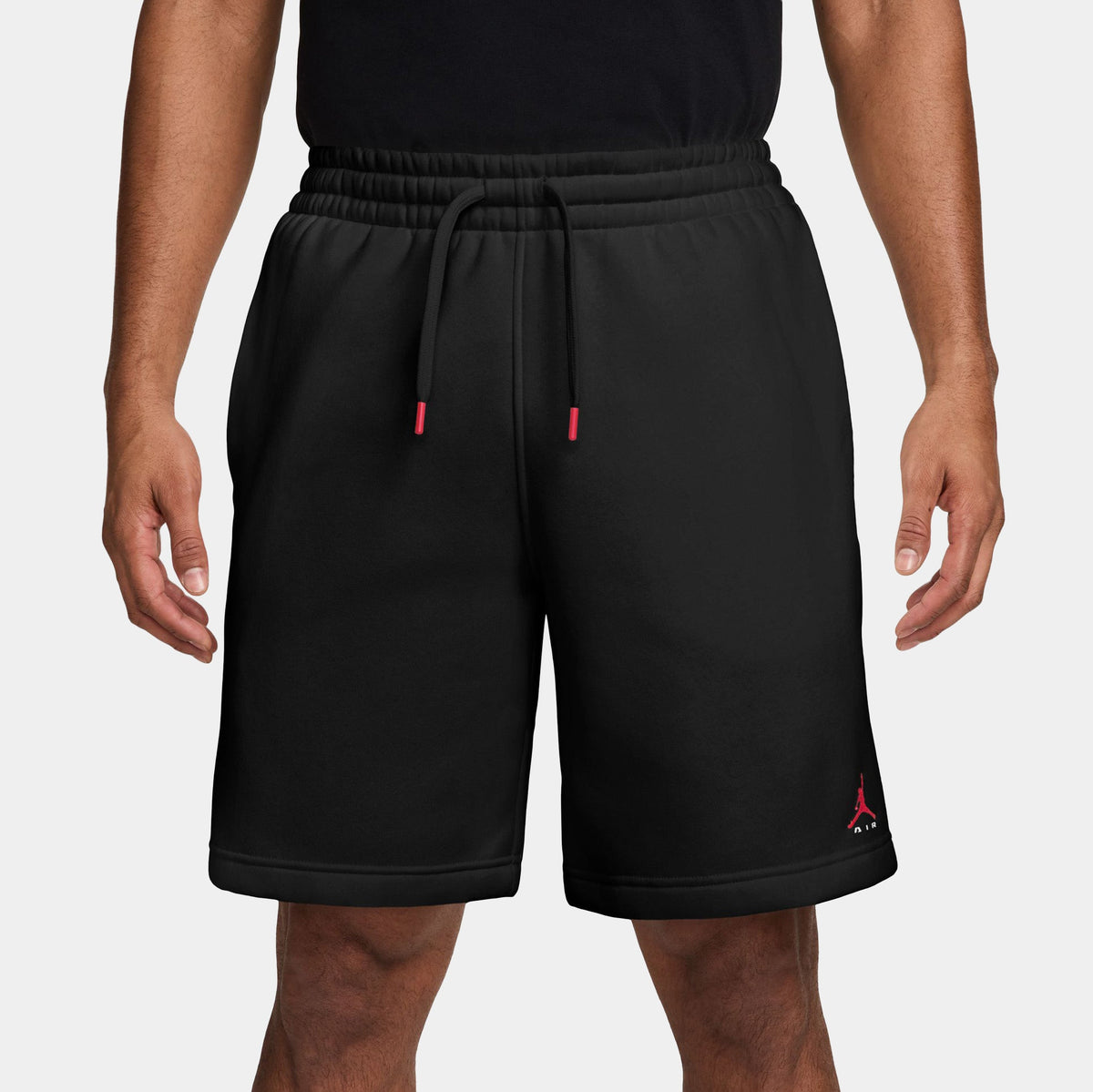 Brooklyn 9" Fleece Mens Shorts (Black/Red)