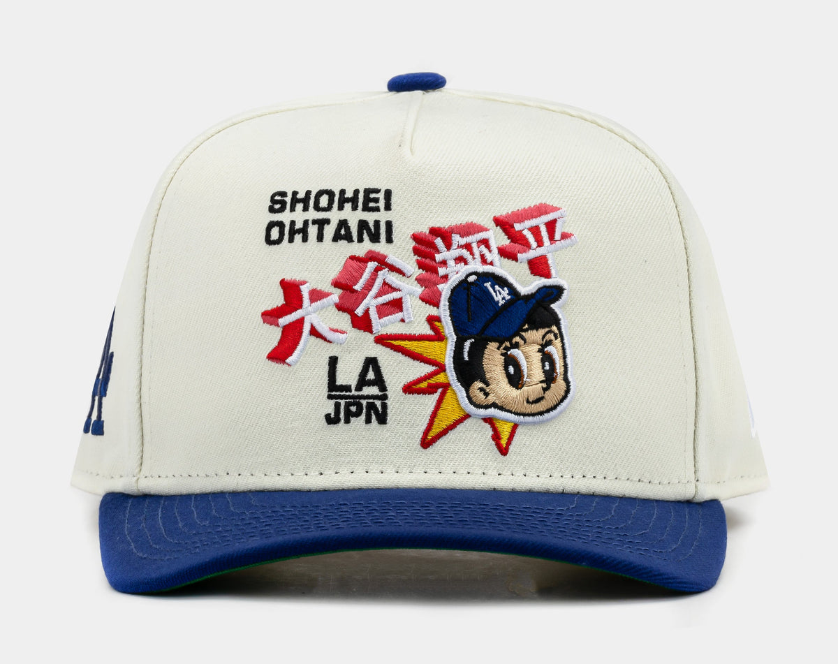 Shoe Palace Exclusive Los Angeles Dodgers Shohei Ohtani Chrome 950AF Snapback Mens Hat (Beige/Blue)