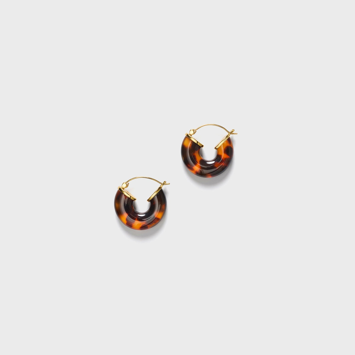 Anni Lu Big Swell Hoops Earrings - Golden Tortoise