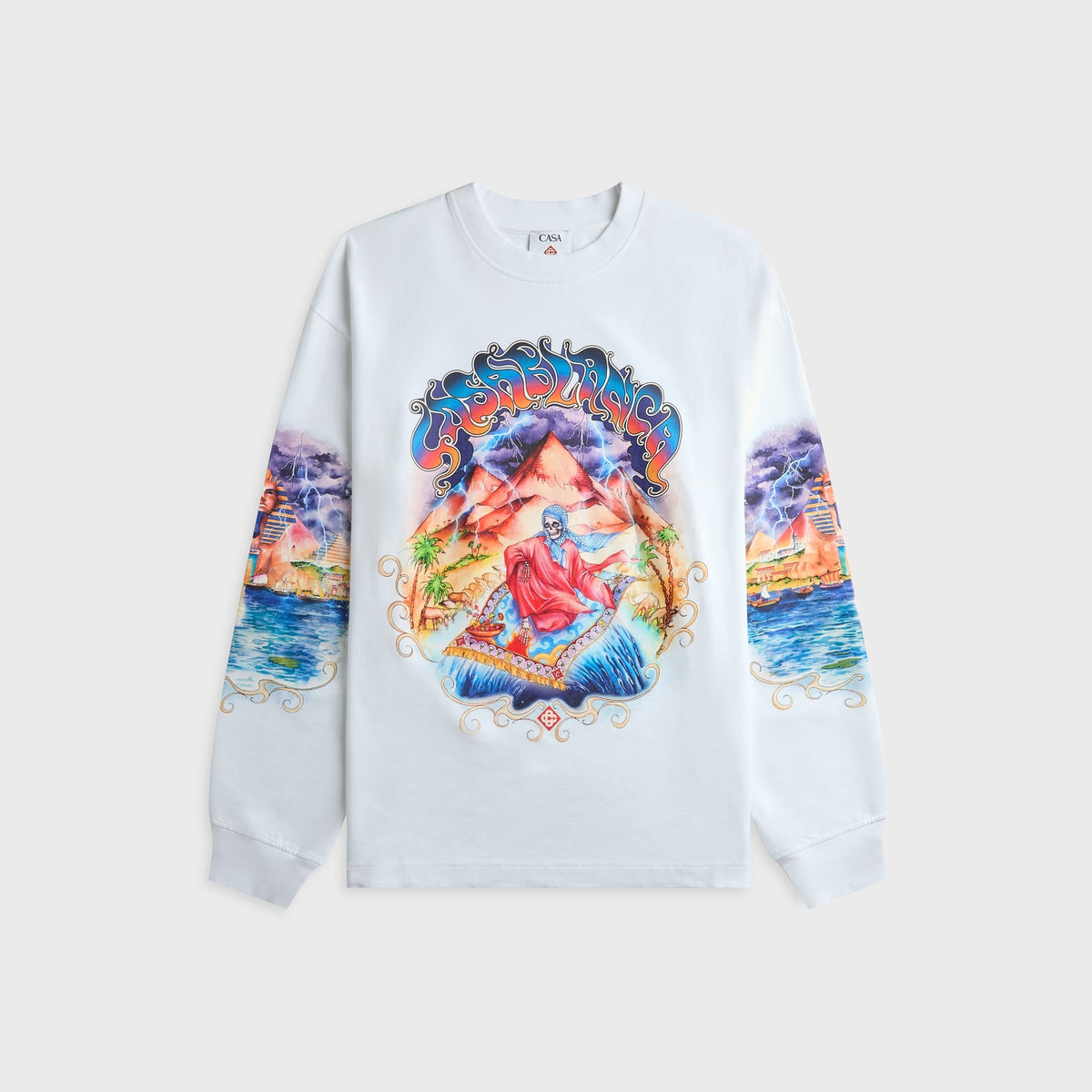 Casablanca Eveil Ancestral Long Sleeve Tee - Bright White