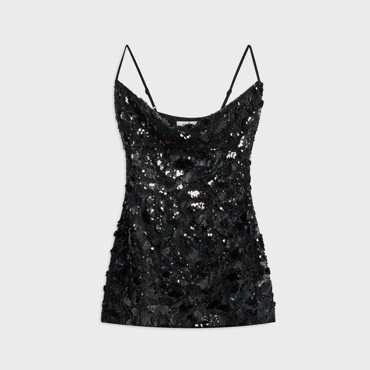 GUIZIO Grace Cowl Neck Mini Dress - Black