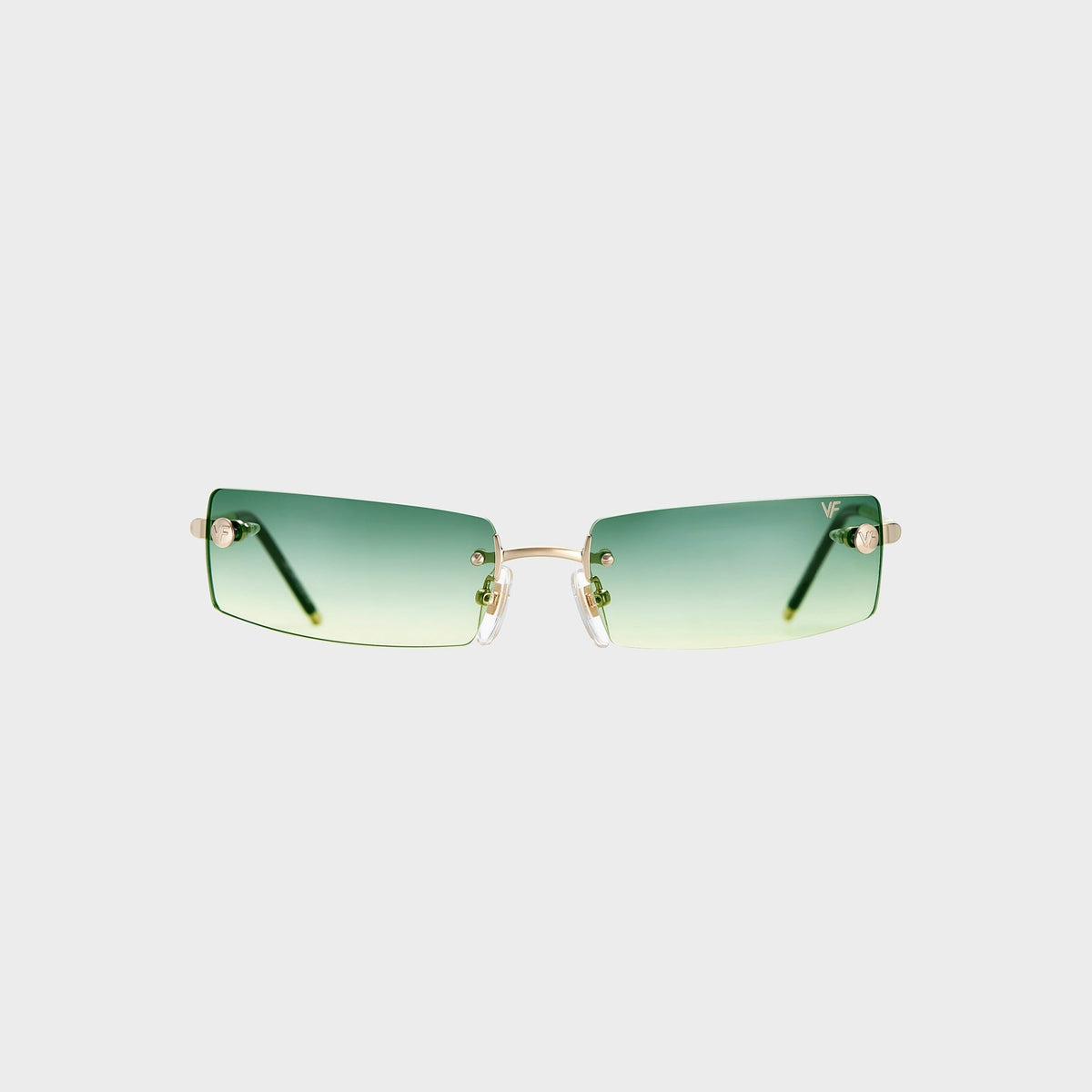 Vintage Frames Mykonos Rimless Drill Mount Sunglasses - Green Yellow