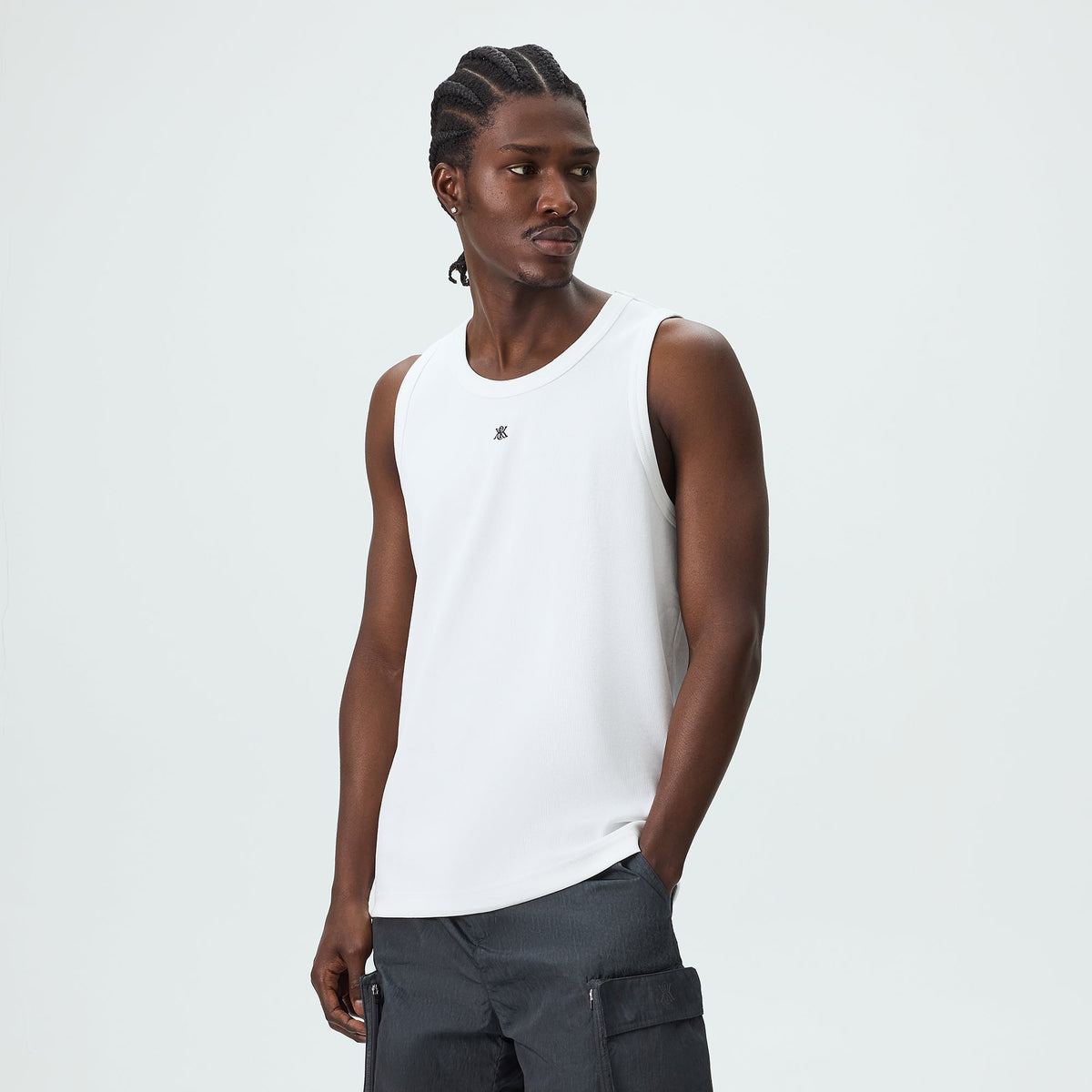 Kith Crest Ribbed Tank - White