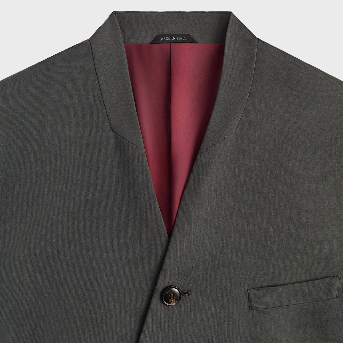 Giorgio Armani &Kin Milano Crepe Collarless Jacket - Dark Ash
