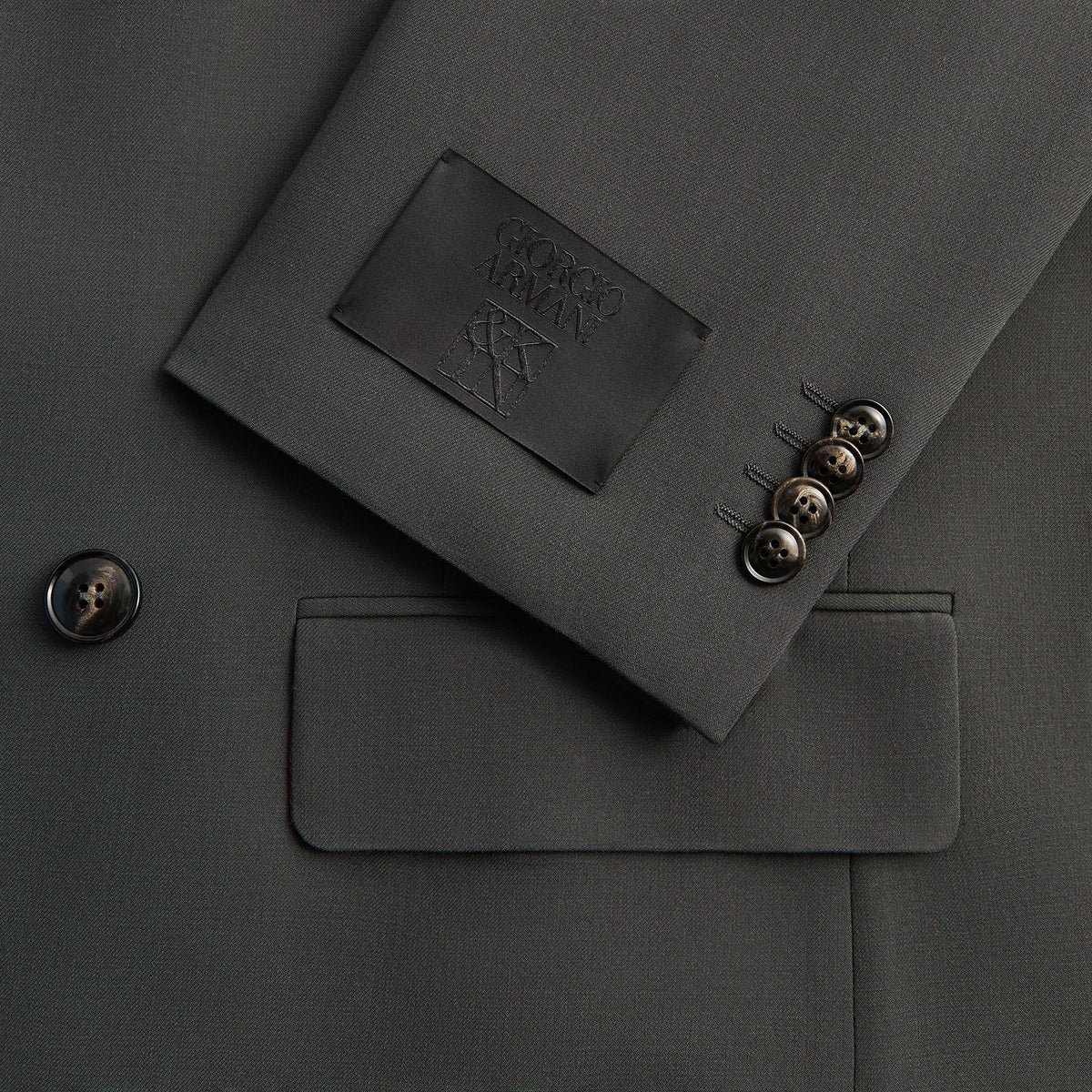 Giorgio Armani &Kin Milano Crepe Collarless Jacket - Dark Ash