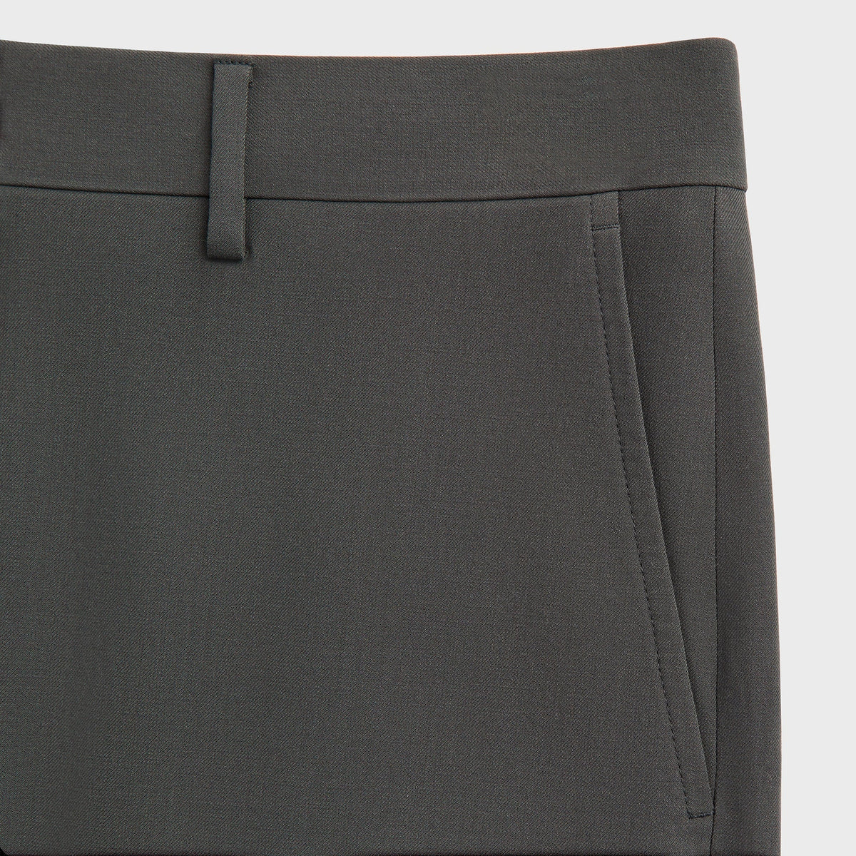 Giorgio Armani &Kin Milano Crepe Flat Front Trouser - Dark Ash