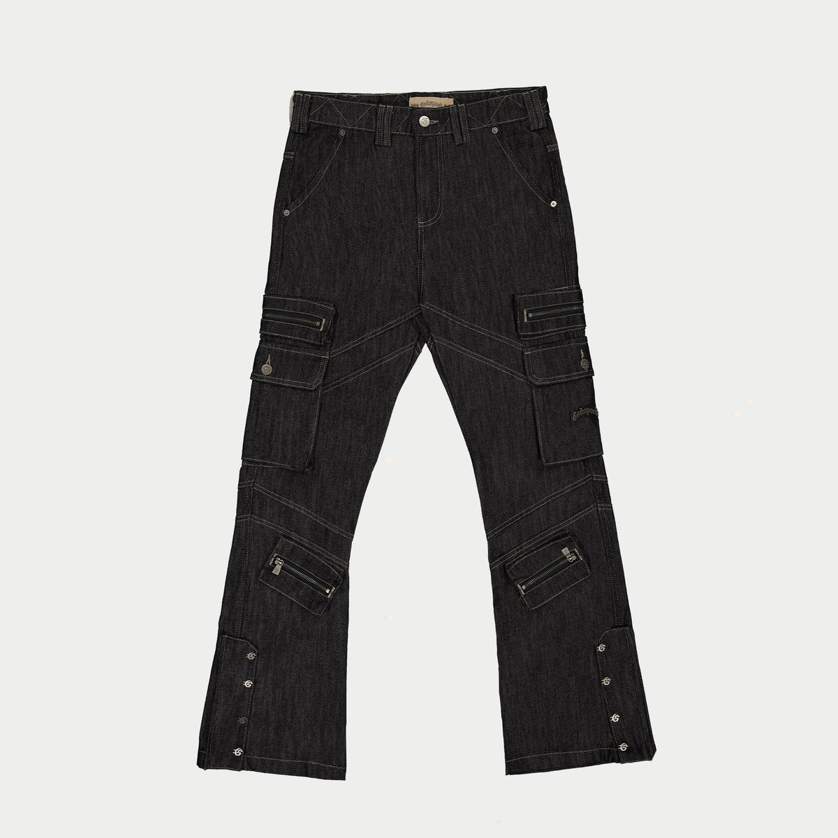 Rockstar Flare Cargo Denim (Raw Black)