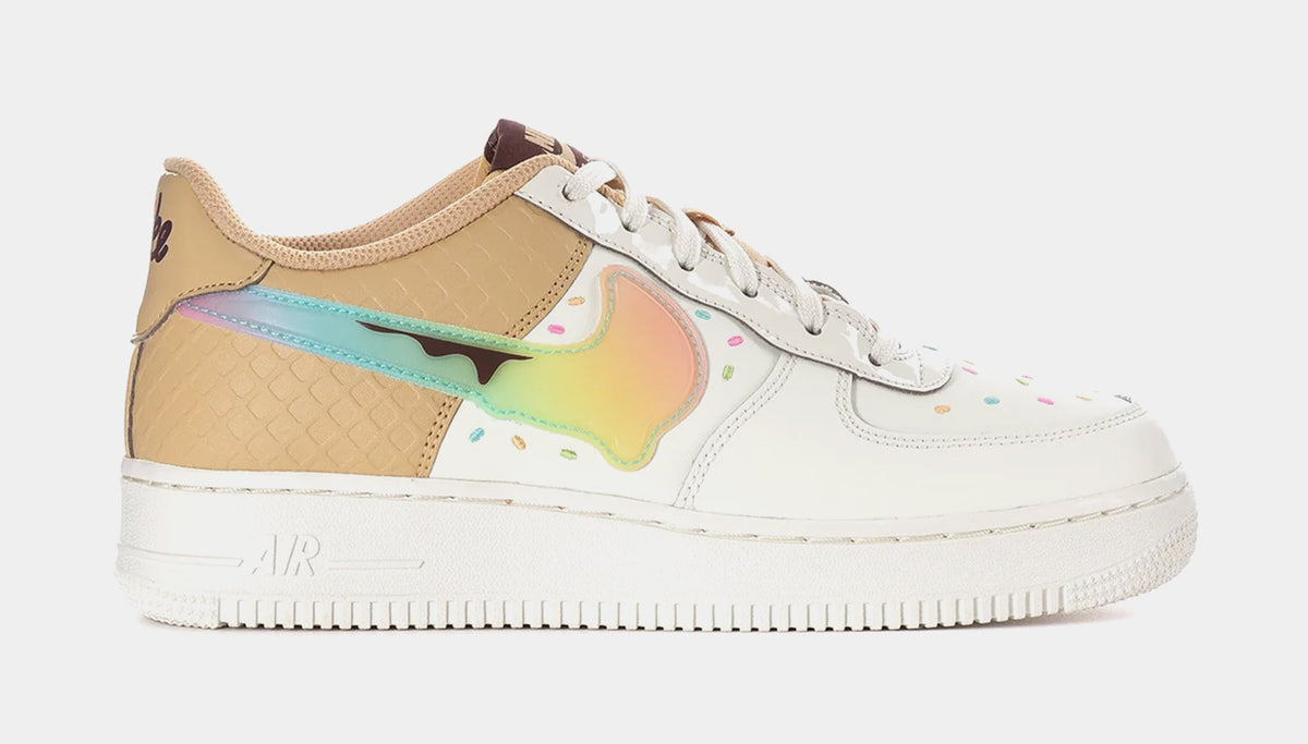 Air Force 1 Grade School Lifestyle Shoes (Sail/Multi-Color/Sesame/Lemon Venom)
